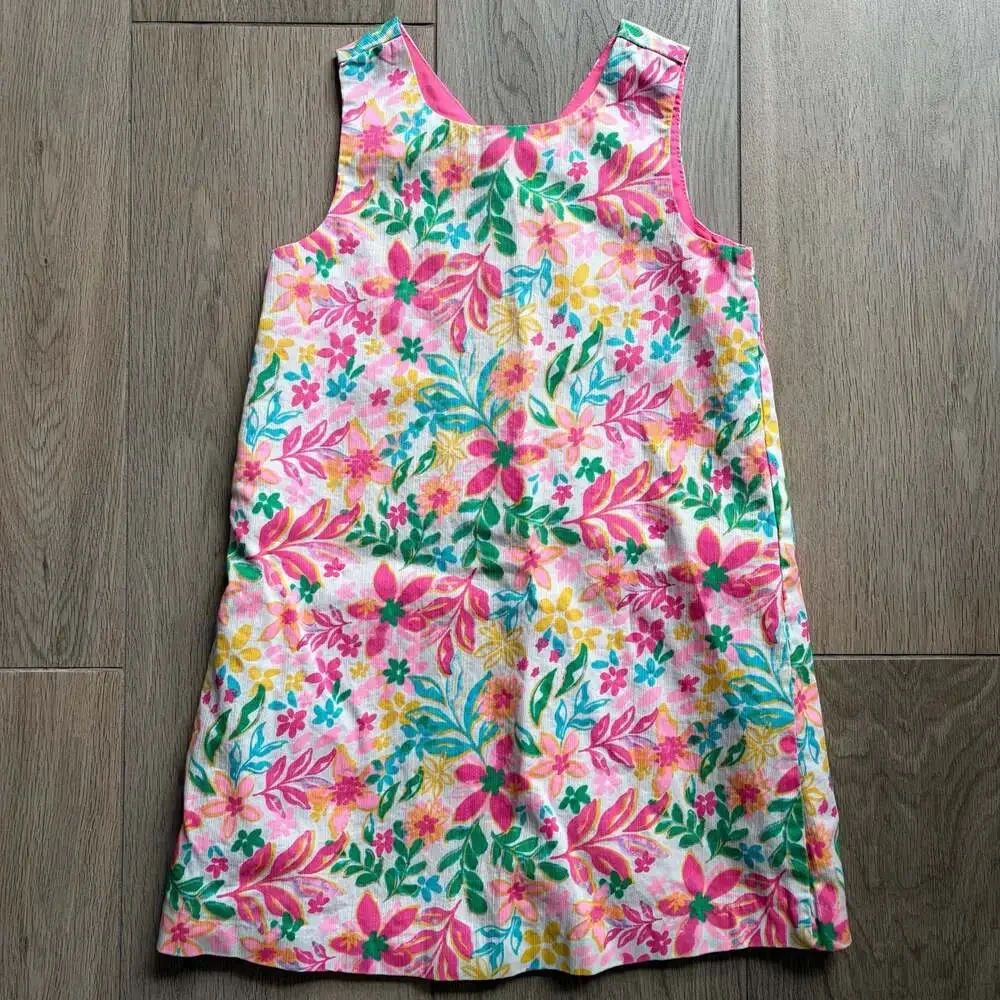 Tommy Bahama Girls Pink Yellow Floral Sleeveless Dress Size 5